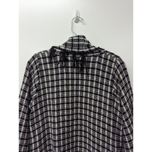 Steel Pony Women's Tweed Cardigan Jacket Open Front Fringes Pockets One Size - Picture 8 of 10